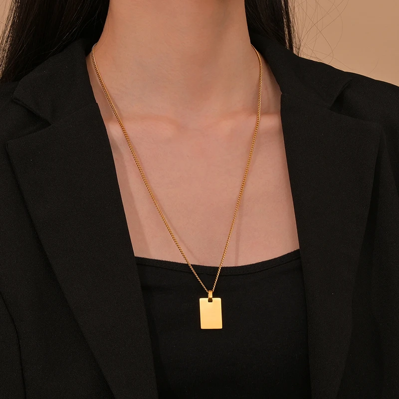 شخصية الفولاذ المقاوم للصدأ اسم ID بار زوجين القلائد لعشاق النساء الرجال الليزر نقش أسماء تاريخ هدية للذكرى السنوية #2