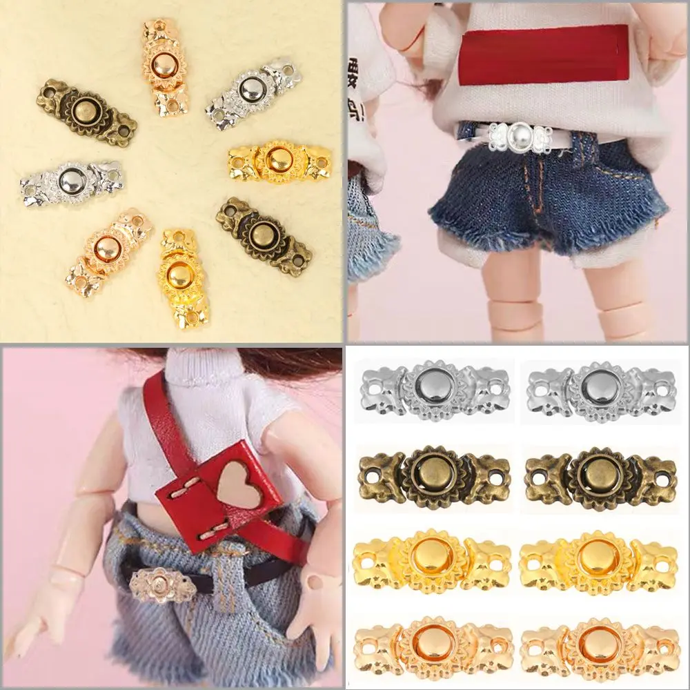 4pcs 4 Colors Mini Ultra-small Buttons Shoes Buckles Doll Bags Clothes DIY Dress Decor Metal Belt Buckle