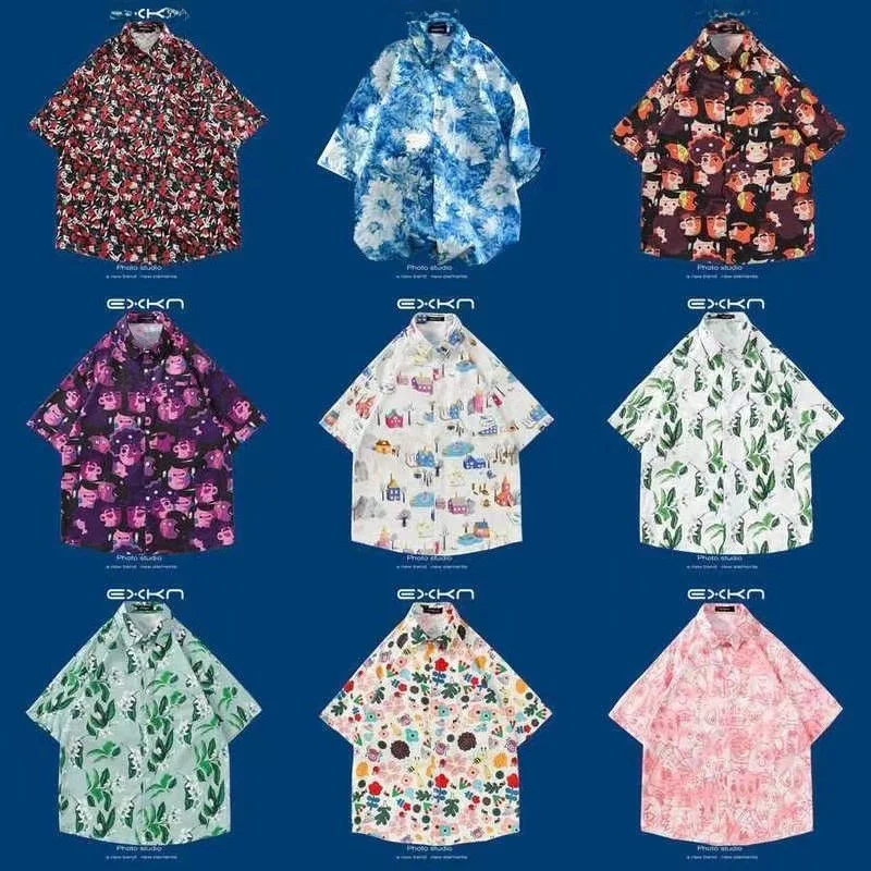 

Men's Simple Hawaiian Shirt Short Sleeve Slim Fit Casual Shirt Neutral Style Windsor Collar Daily Wear Oil-resistant All Seasons