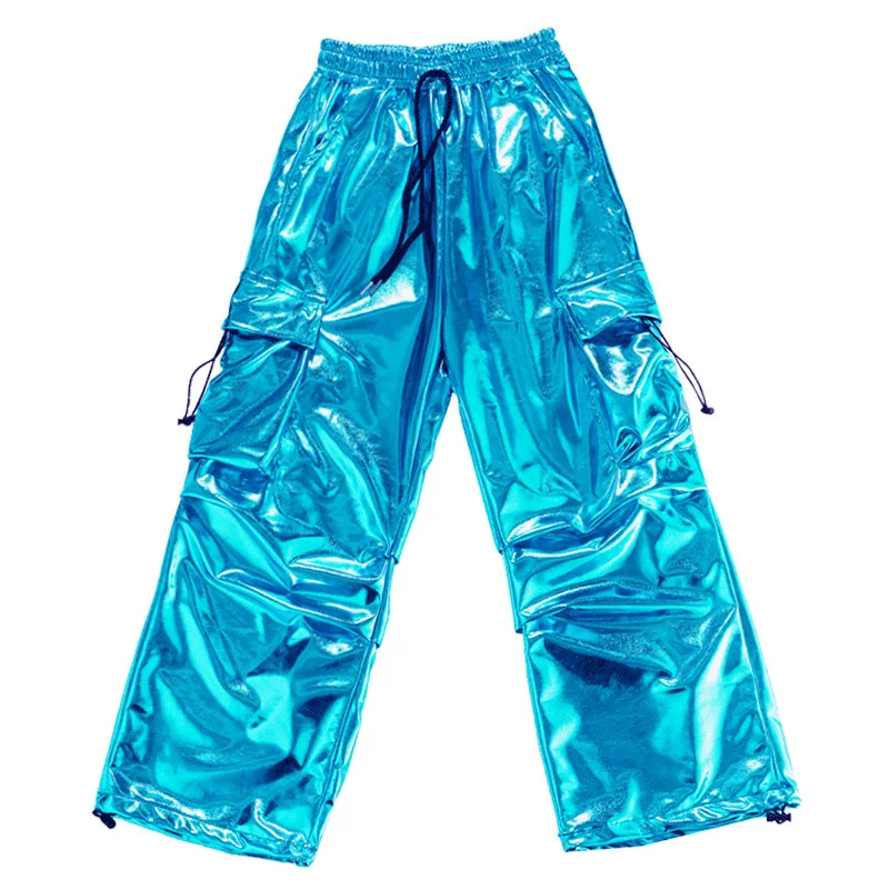 Mädchen Hip Hop Kostüm Street Dance Bühnenoutfit für Kinder Jazz Dance Kleidung Streetwear Gelb Tops Blaue Hosen