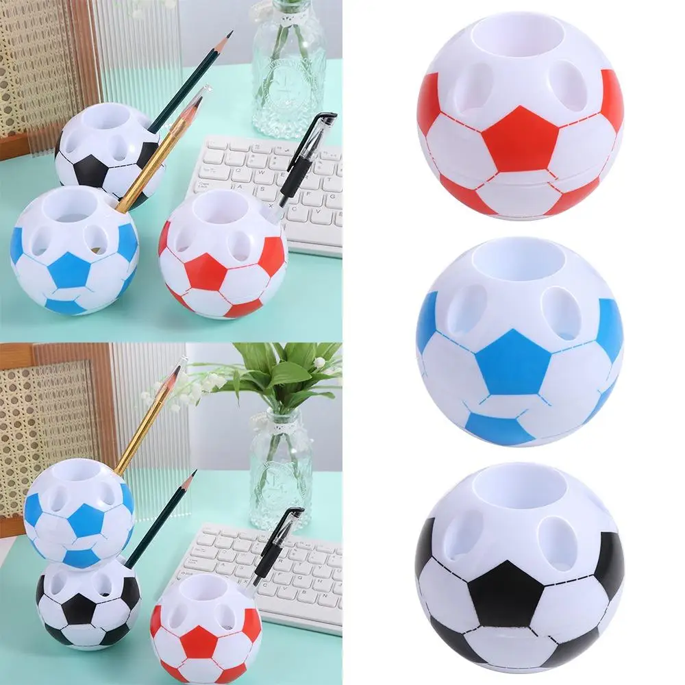 

Football Shape Pen Holder Round Creative Stationery Container Multifunctional Plastic Art Pen Storage Container