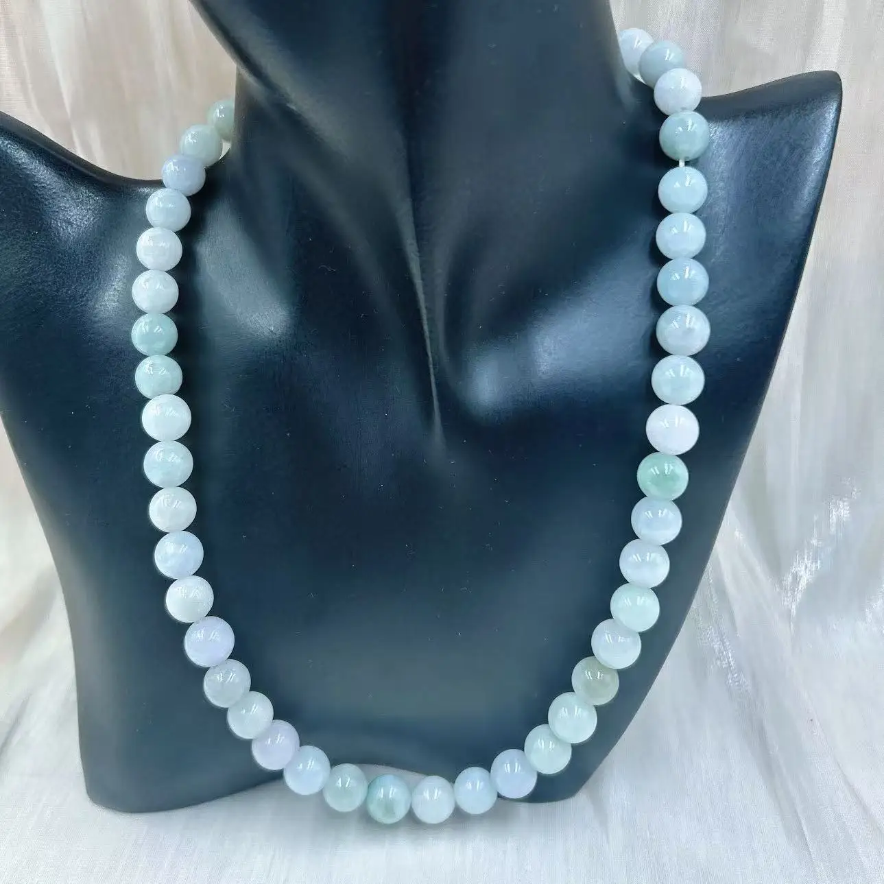 10mm Genuine Jadeite Green Jade Vintage Round Natural Gems Quartz Stone Beads Jewelry Chokers Necklace 17-20inch
