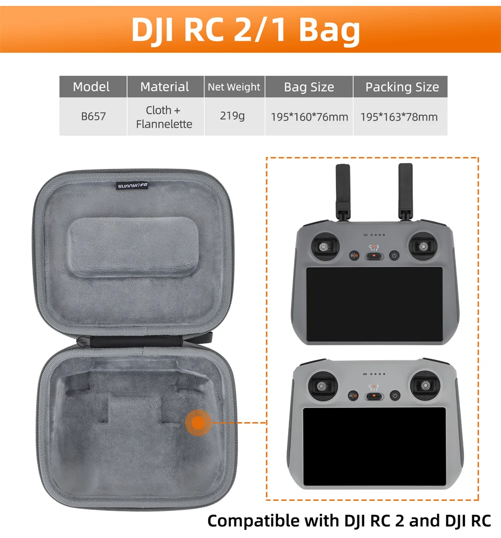 Gray Nylon Bag For DJI Mini 4 Pro RC-1/2 Remote RC-N1/N2 Storage Travel Carrying Case Handle Cover Stand-Alone Box Accessories