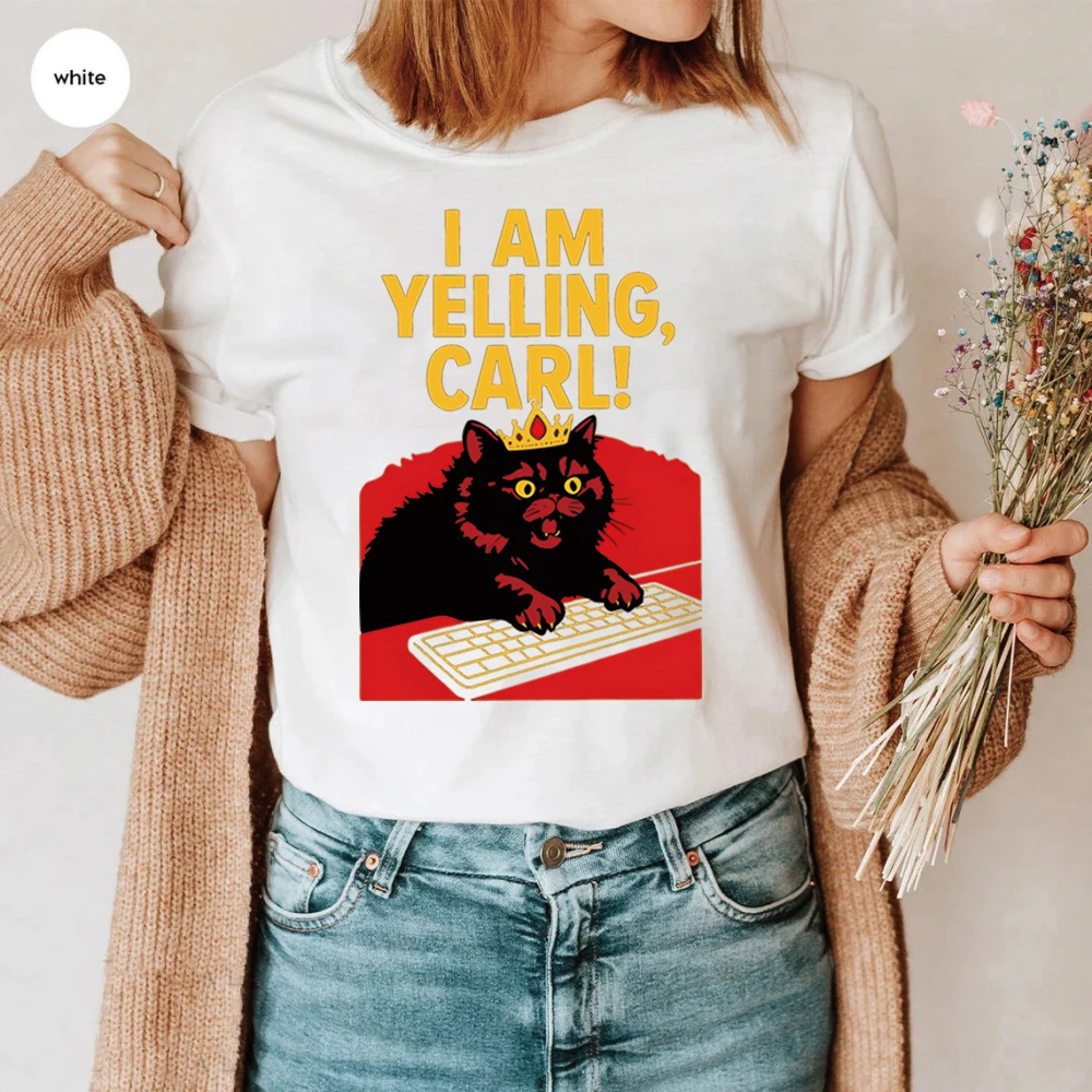 I Am Yelling Carl T-shirt Princess Donut Tshirt Dungeon Crawler Carl Shirts Fantasy Book Reader Tee Unisex Short Sleeves Tops