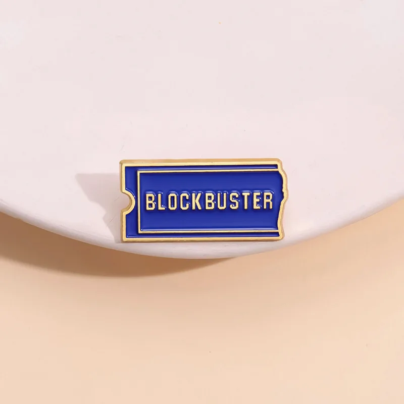 Blockbuster Video Enamel Pin Retro Movies Ticket Collect Metal Brooch Lapel Backpack Badge Fashion Jewelry Gift for Friends