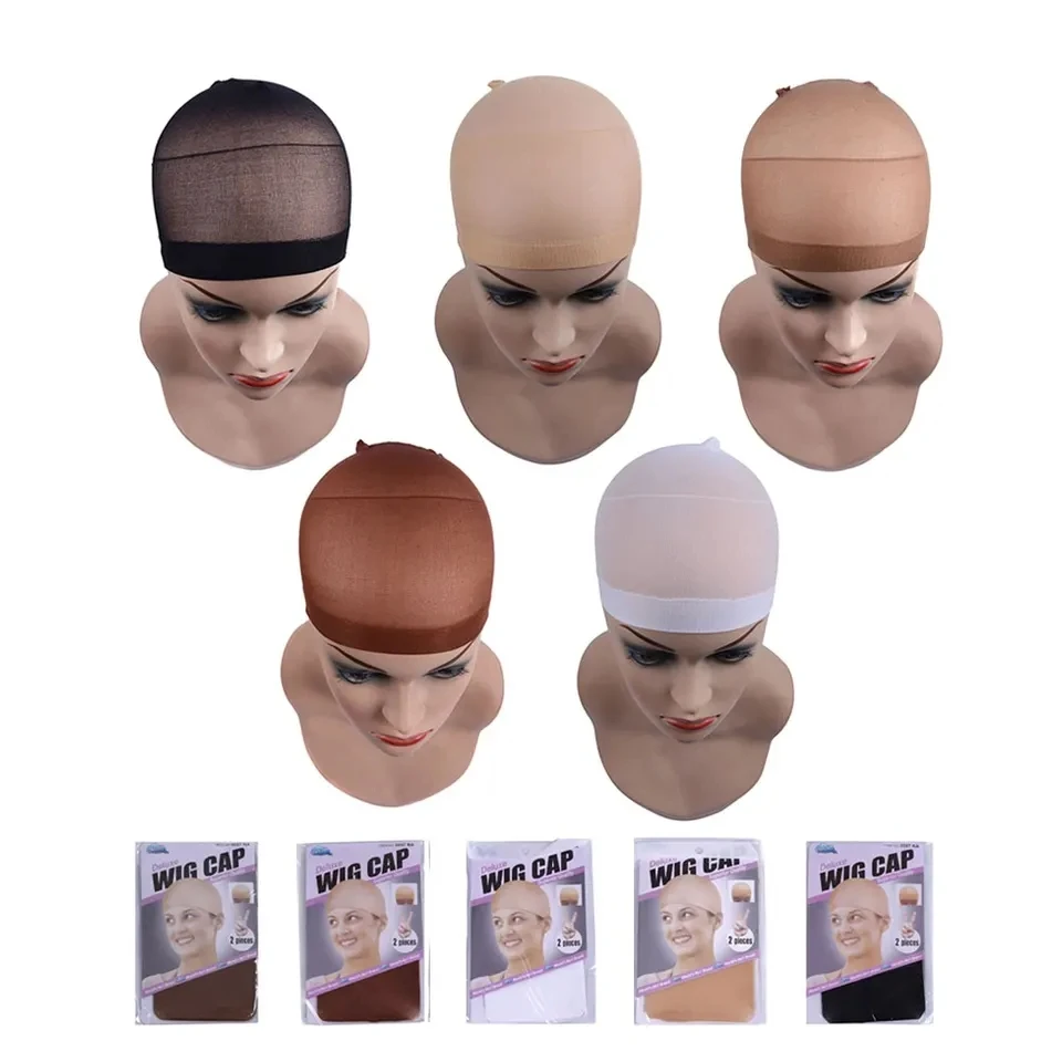 

24Pieces (12 Packs) Wig Cap Fashion Stretchable Hair Nets 2Pcs/Pack Stocking Hair Cap Free Size Nylon Mesh Wig Net Free Size