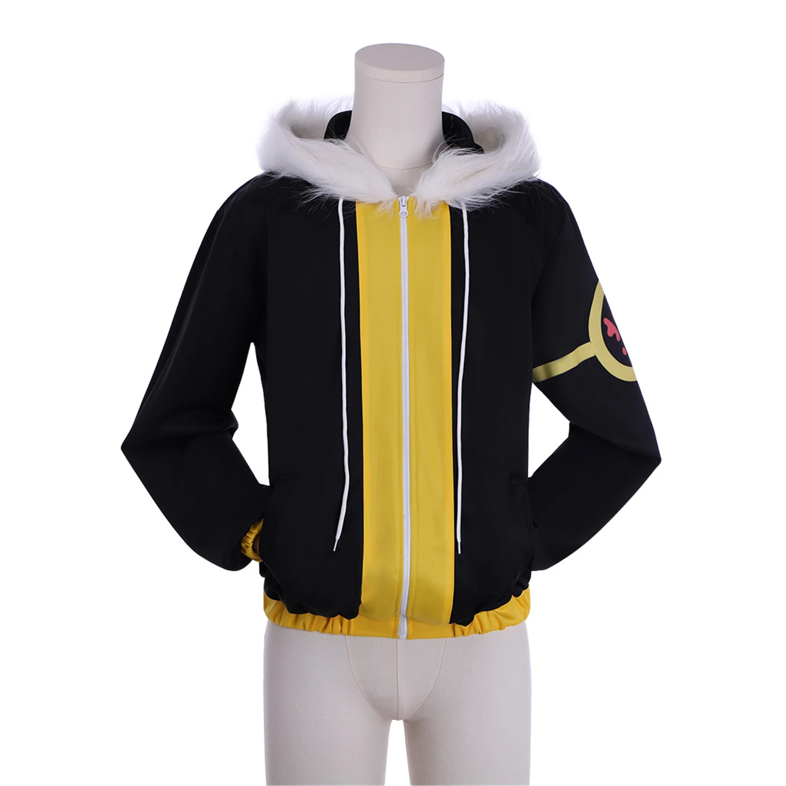 Game Undertale Frisk Cosplay Costume for Men Adult Hoodie Zipper Jacket Long Sleeve Black Coat for Autumn Male Daily Outfits