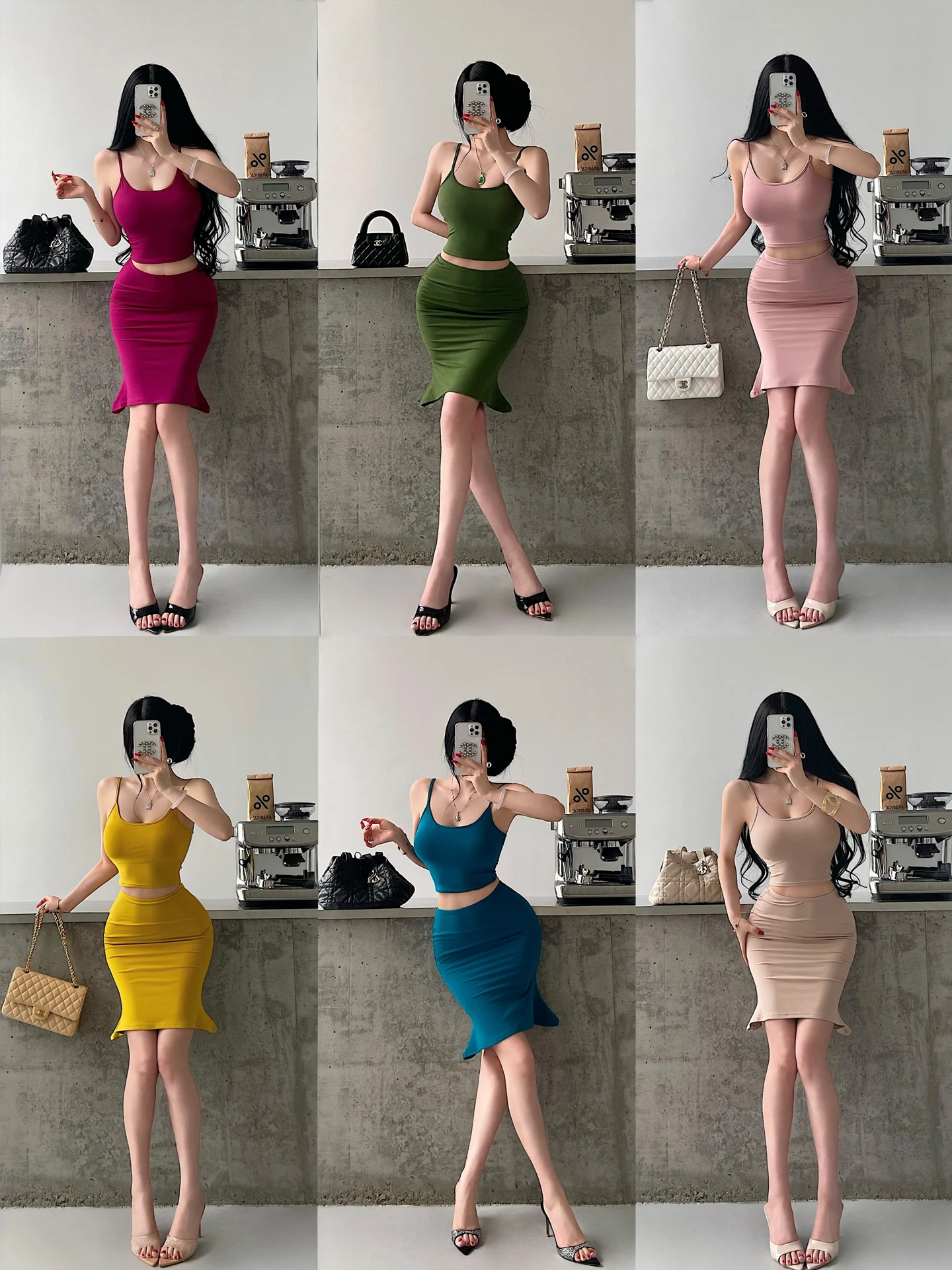 Conjunto de Top Corto Sexy y Falda de Cintura Alta para Chicas Jóvenes, Estilo Pure Desire, Marca China, Traje de Dos Piezas ...