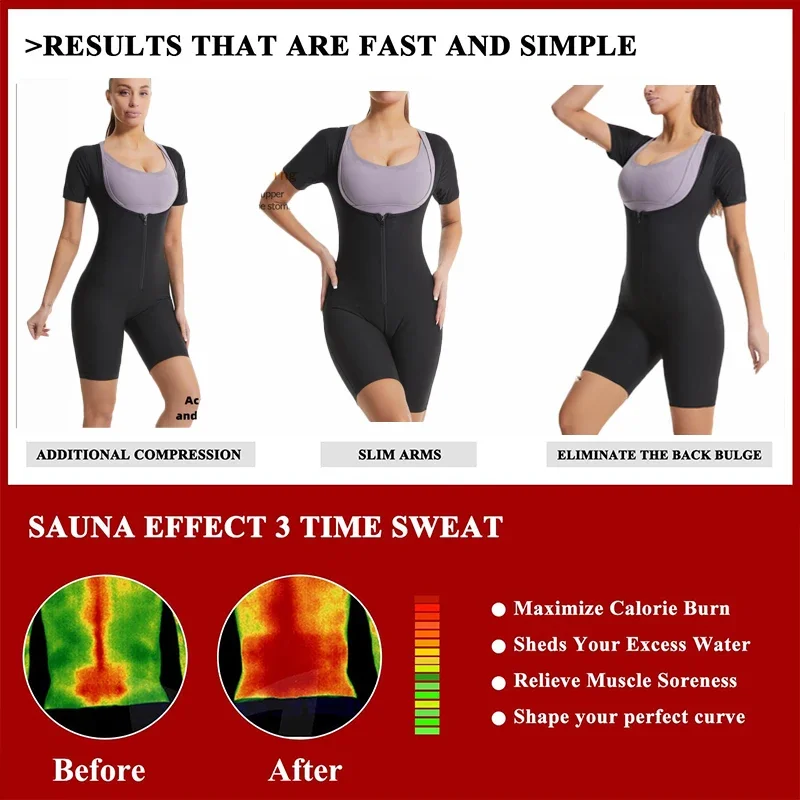 Aiithuug Sauna Sweat Suits Polymer Sweat Suit Waist Trainer Suits Hot Sweating Fat Burn Suit Slimming Corsets Weight Loss Corset