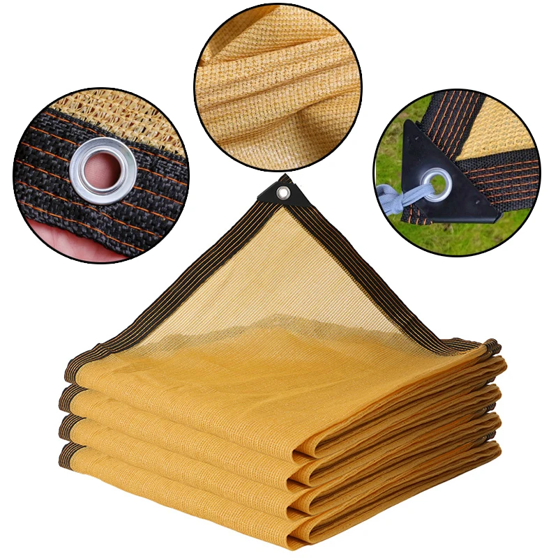

Thicken Beige Sunshade Net Terrace Balcony Privacy Screen UV Resistant Pergola Sun Canopy Swimming Pool Shading Outdoor Awning