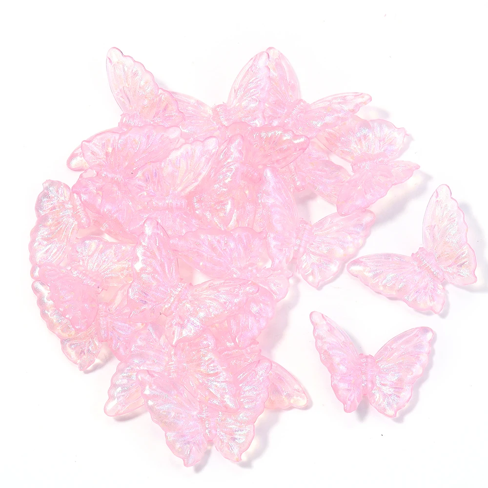 

20Pcs Acrylic Clear AB Color Butterfly Beads Loose Spacer Beads Charms For Crafts DIY Handmade Gift Making Materials