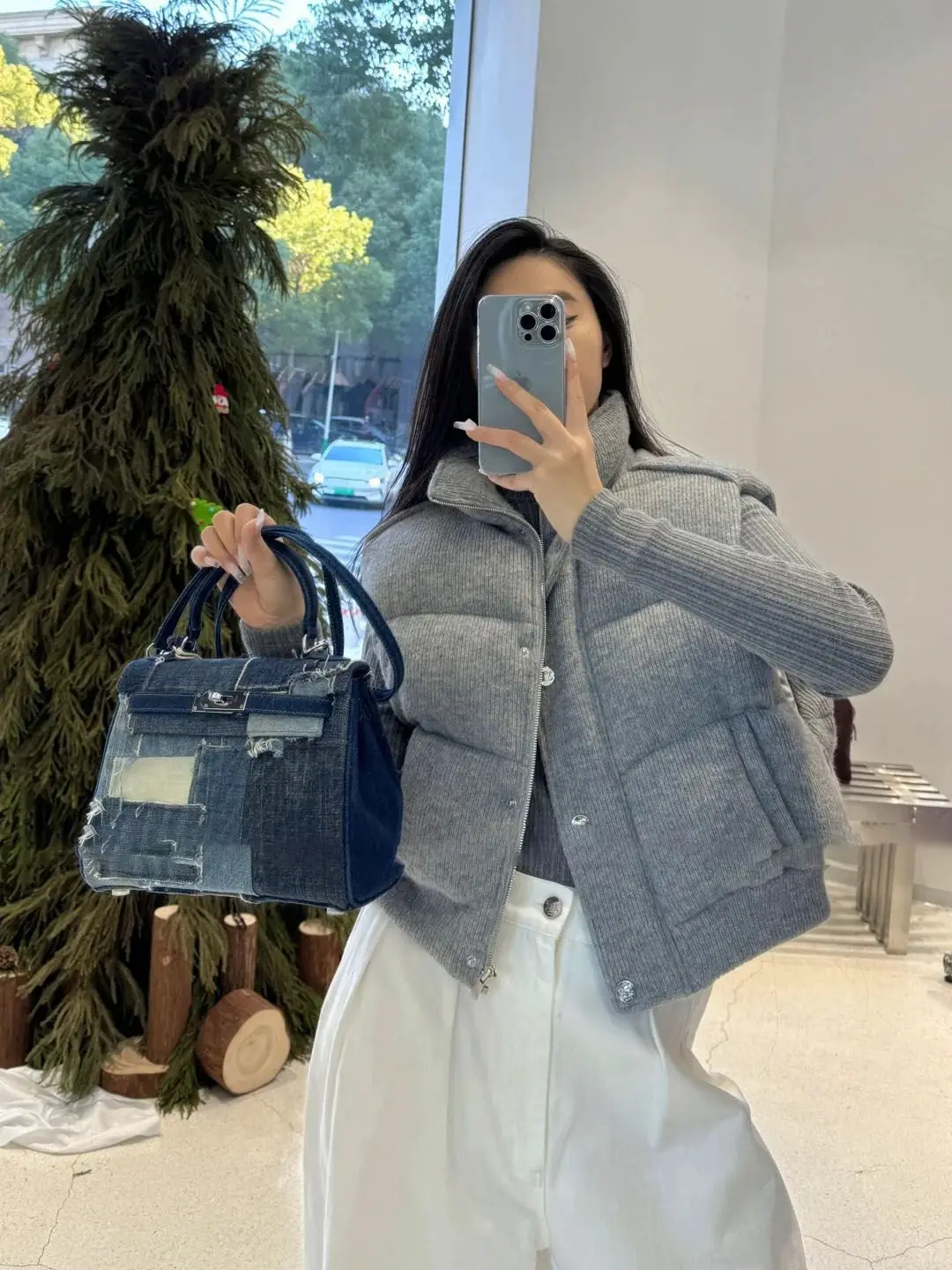 Autumn and Winter Down Cotton-padded Vest, Corduroy Cotton Coat, Stand-up Collar Sleeveless Vest.