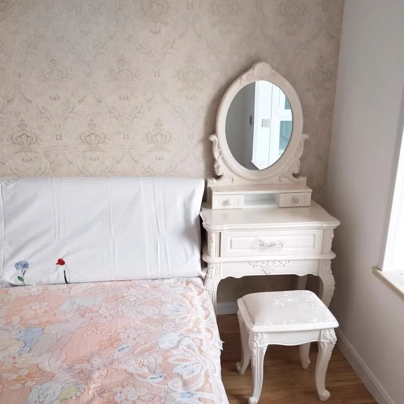 

Mini simple European dressing table small apartment European style solid wood bedroom dressing table 40/45/50/60/70/80cm 1m
