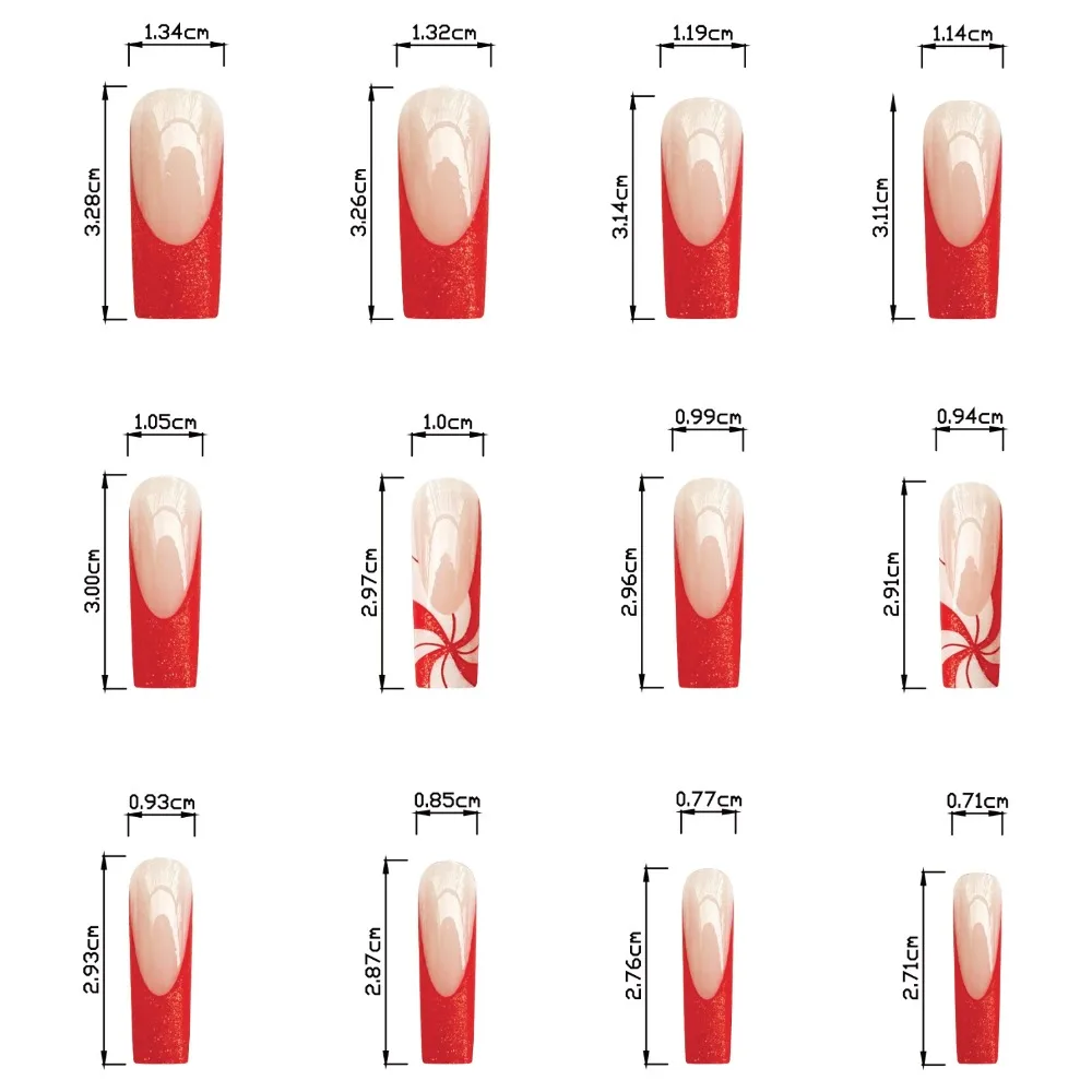 Модные рождественские накладные ногти балерины, накладные ногти с полным покрытием, съемные носимые типсы для женщин