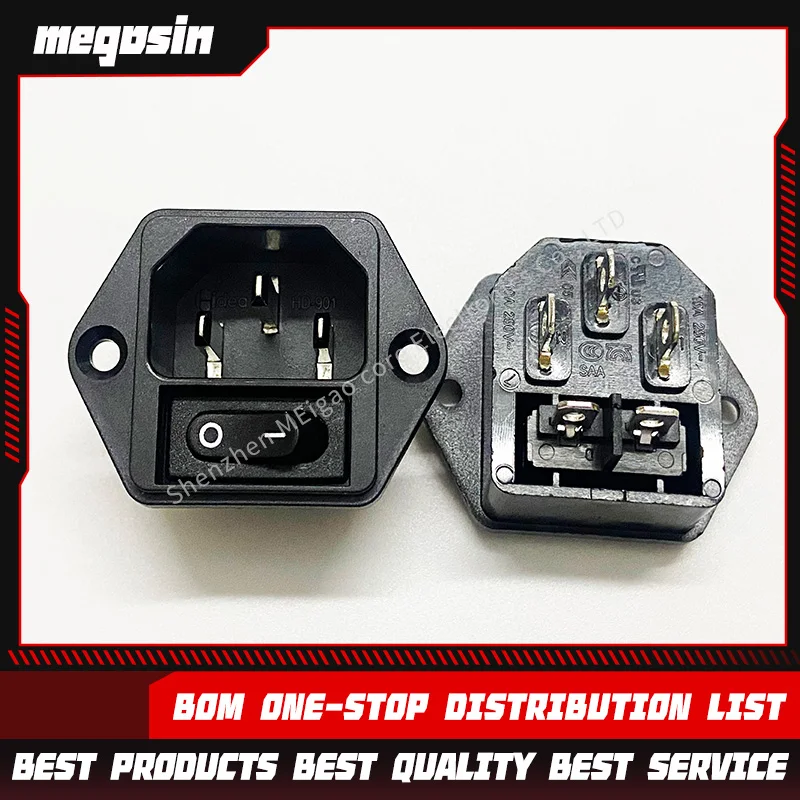 1PCS/LOT HD-901 two-in-one socket AC socket with ears anti-mis-bump case base 15A 3C KC UL certified
