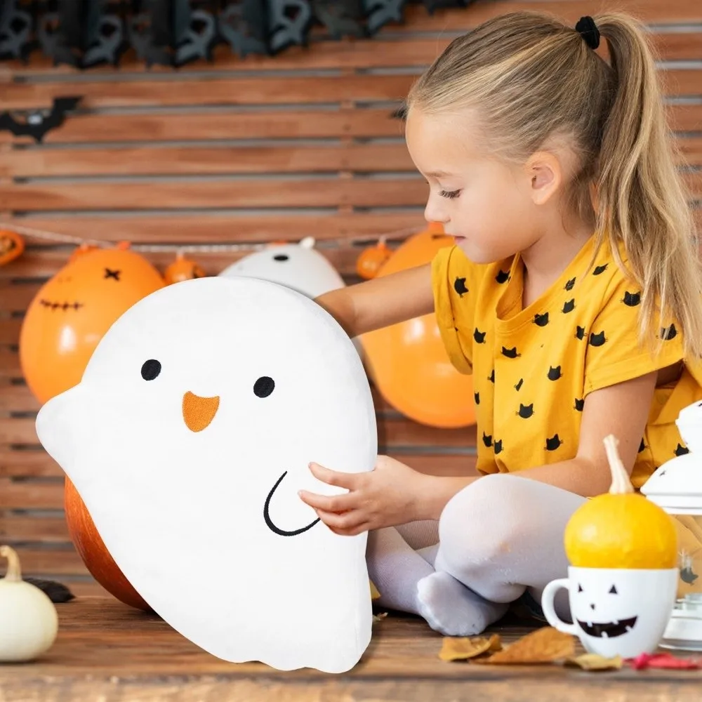 Super Soft Halloween Black Cat Pillow PP Cotton Filing Skin-friendly Novelty Pumpkin Cushion Cartoon Ghost Shaped Throw Pillow