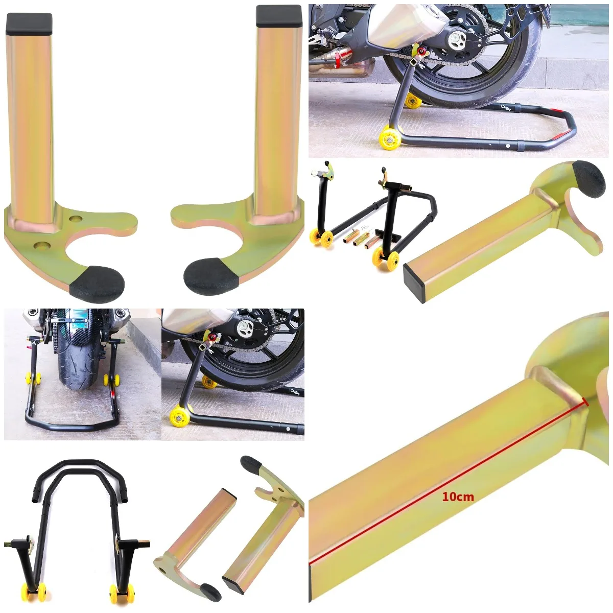 

1 пара подставок для паддока для мотоцикла, U-образная опорная рама для вилки, крючки для штатива