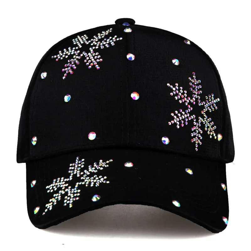 [YARBUU] New Fashion Four Seasons Baseball Cap For Women Snowflake Rhinestone Gorras Hombre Sun Protection Casquette Hats