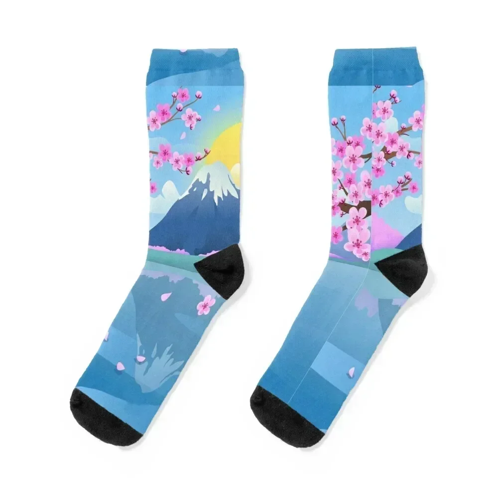 cherry blossom Socks Running Novelties winter thermal Stockings man Man Socks Women's