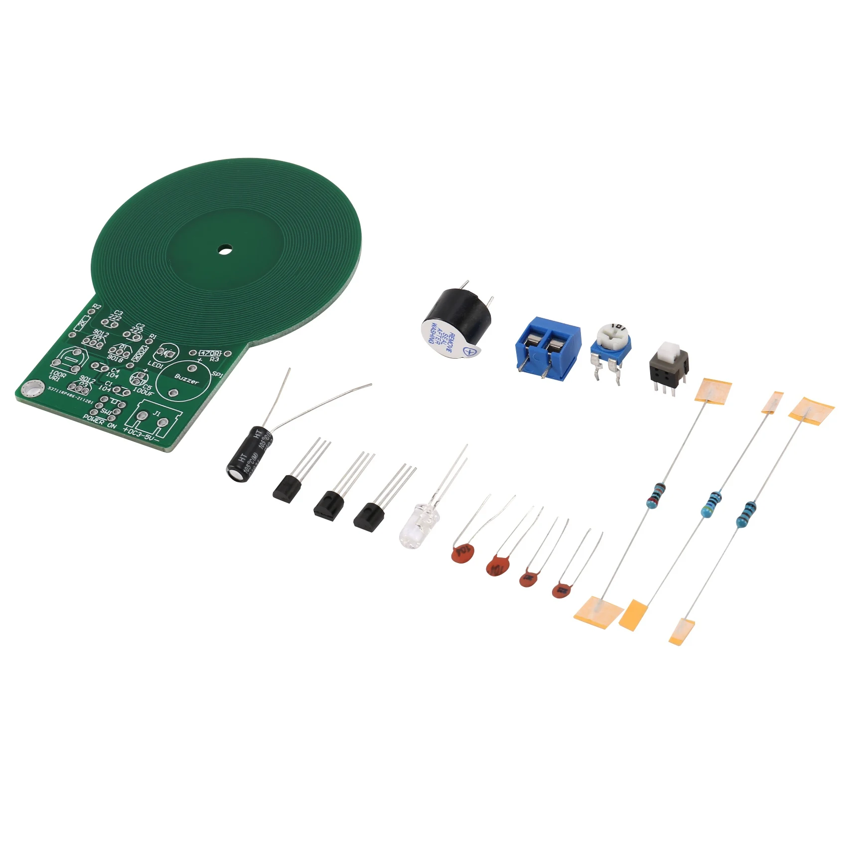 Icstation Less than 60mm Simple Metal Detector,for Assemble Kit DIY Electronic Soldering Practice,Metal Sensor Buzzer Arduino