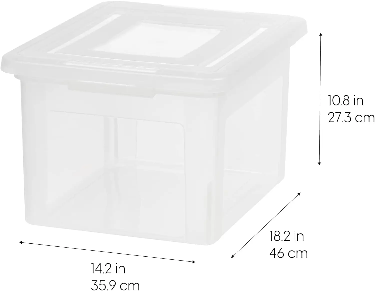 IRIS USA Plastic File Box Organizer with Secure Durable Latching Lid and File Rails, Letter & Legal Size, Nestable and Stackable