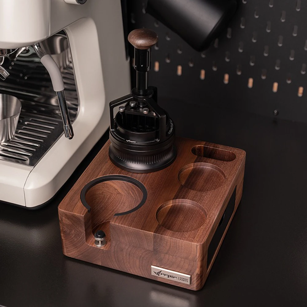 

Feepie орех 51-58 мм универсальная основа для тампера для кофе, дозатор порошка, основа для хранения кофейной утвари для эспрессо, аксессуары для бариста