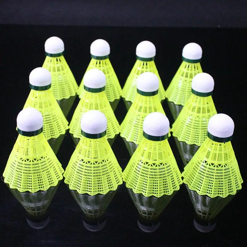 Gelbe, strapazierfähige Badminton-Federbälle aus Nylon, 3/6/12 Stück, für Kinder, Erwachsene, zum Training zu Hause, für Anfänger und zum Üben von Badminton. – Detail 13