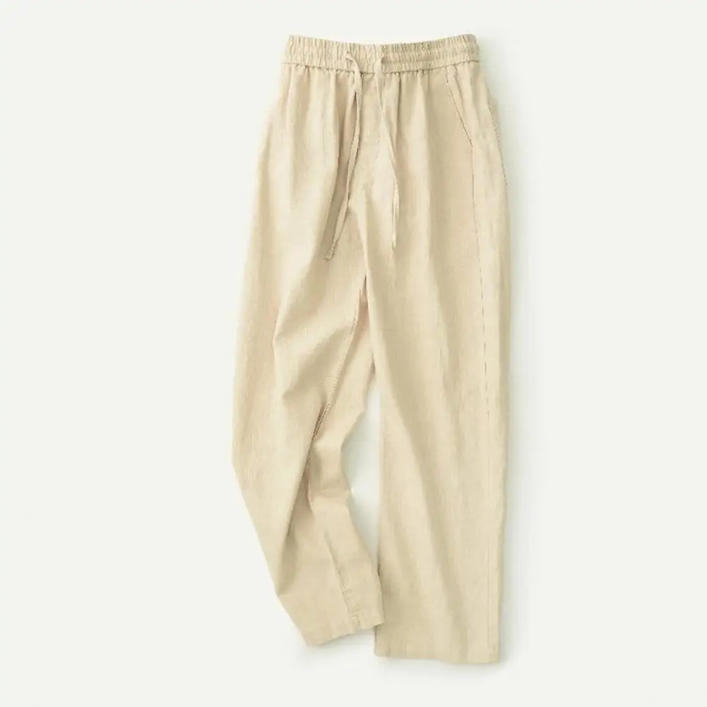 الرجال القطن الكتان السراويل الذكور الخريف جديد تنفس بلون الكتان السراويل اللياقة البدنية الشارع الشهير الكتان السراويل الرجال عادية