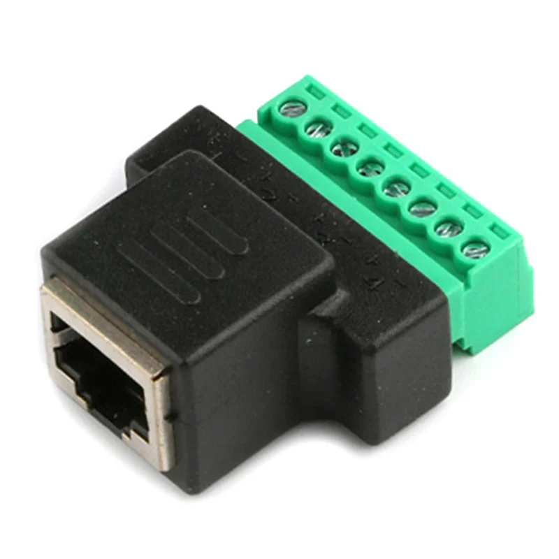 AC57-RJ45 Female To Screw Terminal 8 Pin Connector Ethernet Cable Extender Adapter High Quality Network Screw Terminal