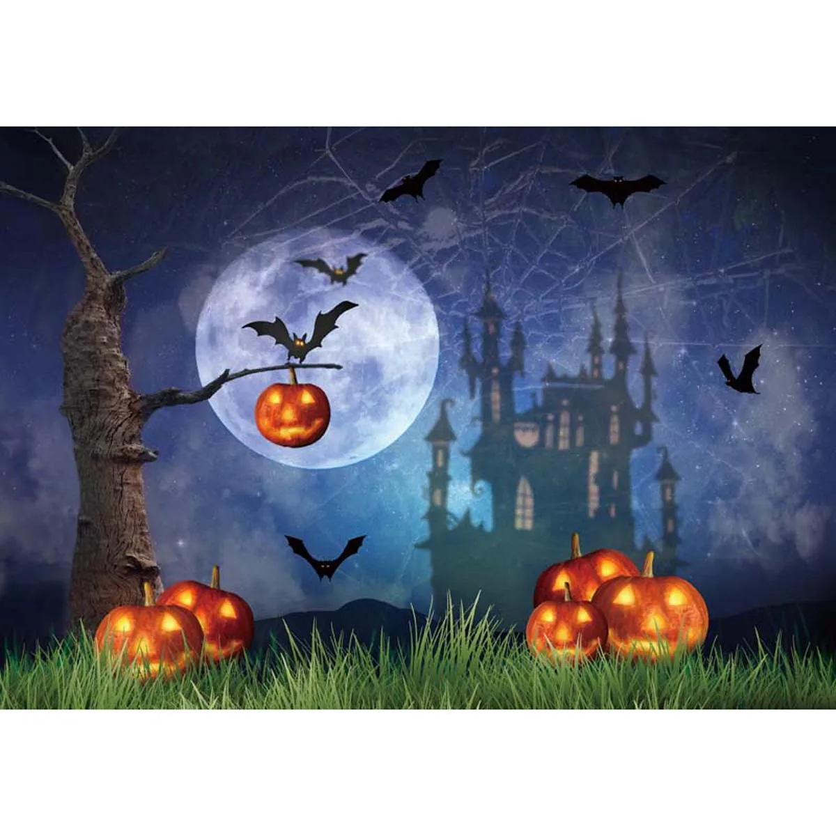 Allenjoy Halloween Night Forest Theme Backdrop