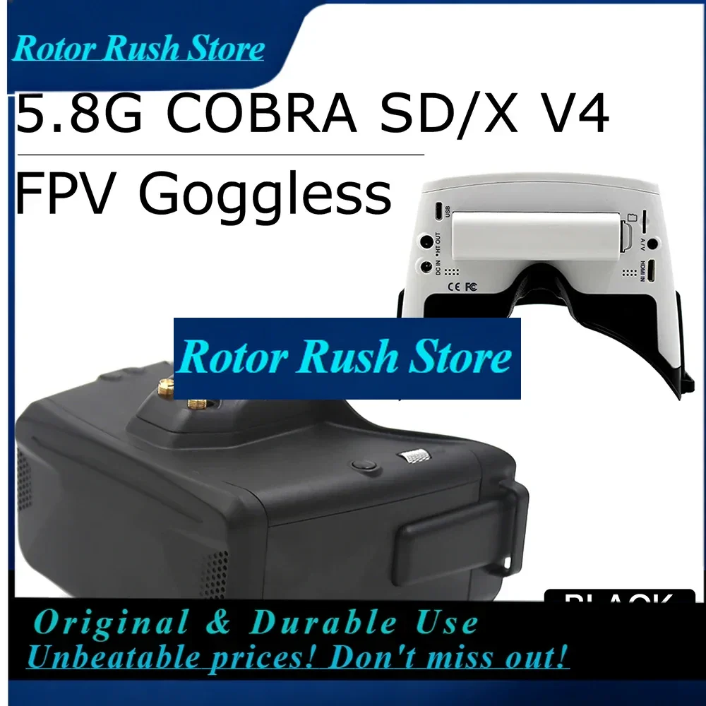 RoRuSSkyzone 5.8G Cobra SD/X V4 FPV Goggles LCD 800X480 Screen 48CH Diversity Receiver Bulit In Head Tracker DVR For FPV Racing