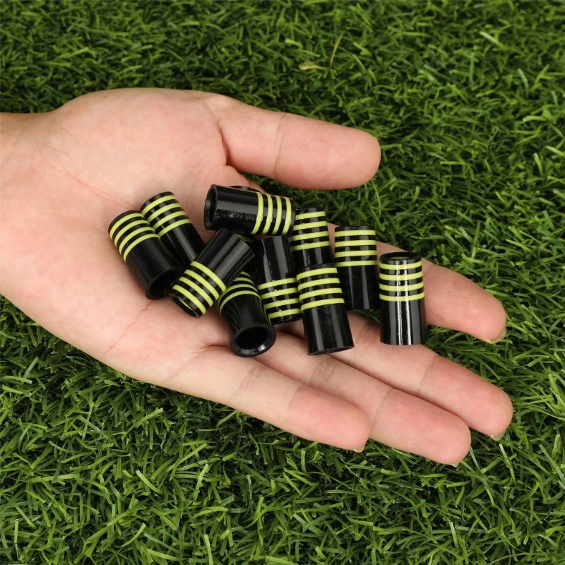 10Pcs Golfing Iron Ferrules Colorful Striped Golfing Iron Ferrules Fit 0.35Inch 0.37Inch Iron Shafts Golfing Equipment