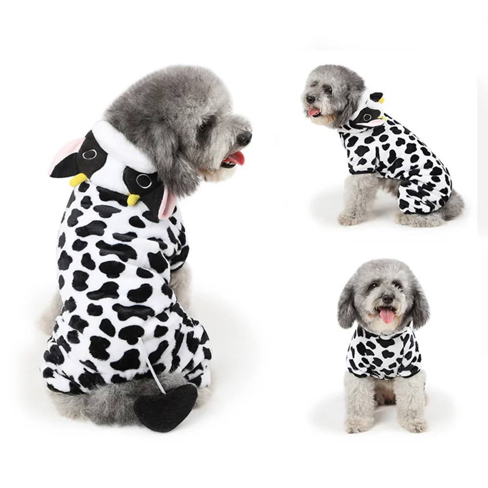 

Pet Dog Milk Cow Costume Halloween Warm Outfit Puppy Clothes Size Xl for Daily Wear Parties Special Events Pet Outfit