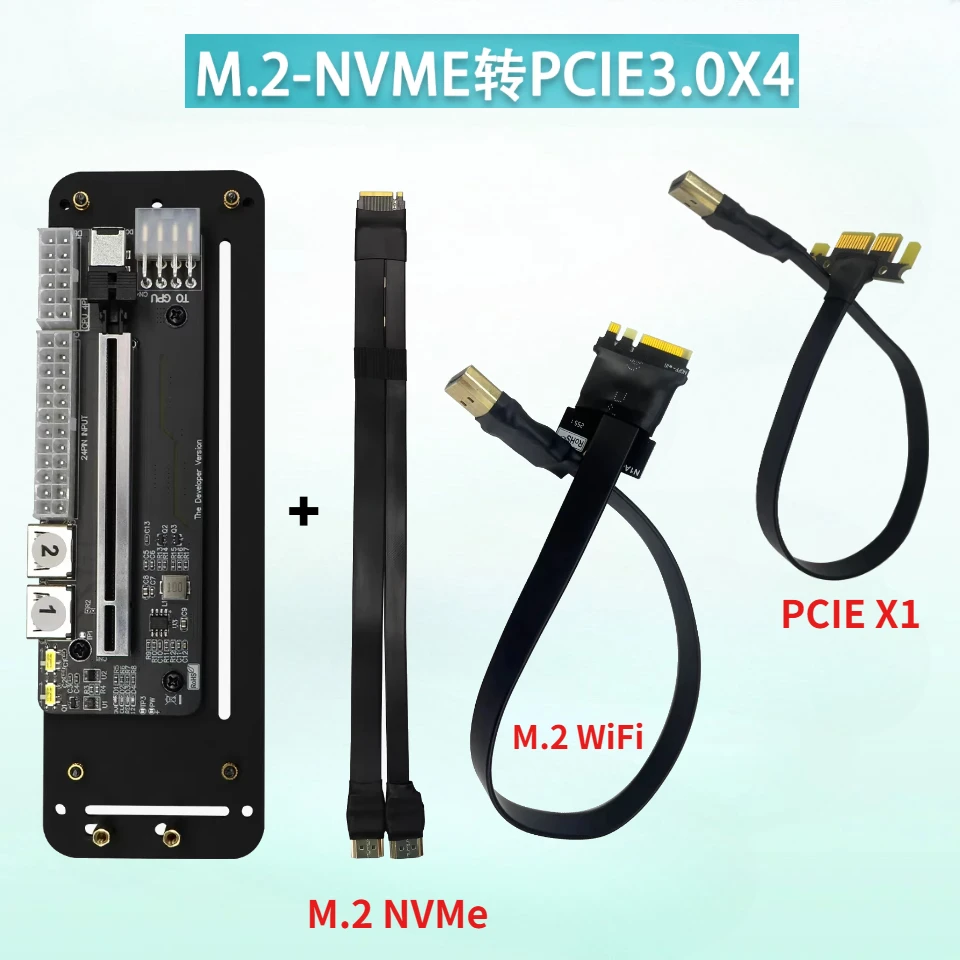 Laptop External Graphics Card Notebook Stand Bracket Mini NUC PCIe 3.0 x4 M.2 NGFF/M.2 NVME/PCIE X1 Extension Cable EGPU ITX STX