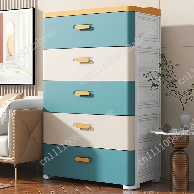 Thickened Drawer Storage Cabinet, Multi-Layer PP Organizer, Silent-Wheel Bedside Cabinet, Modern Large-Capacity Home Storage Box