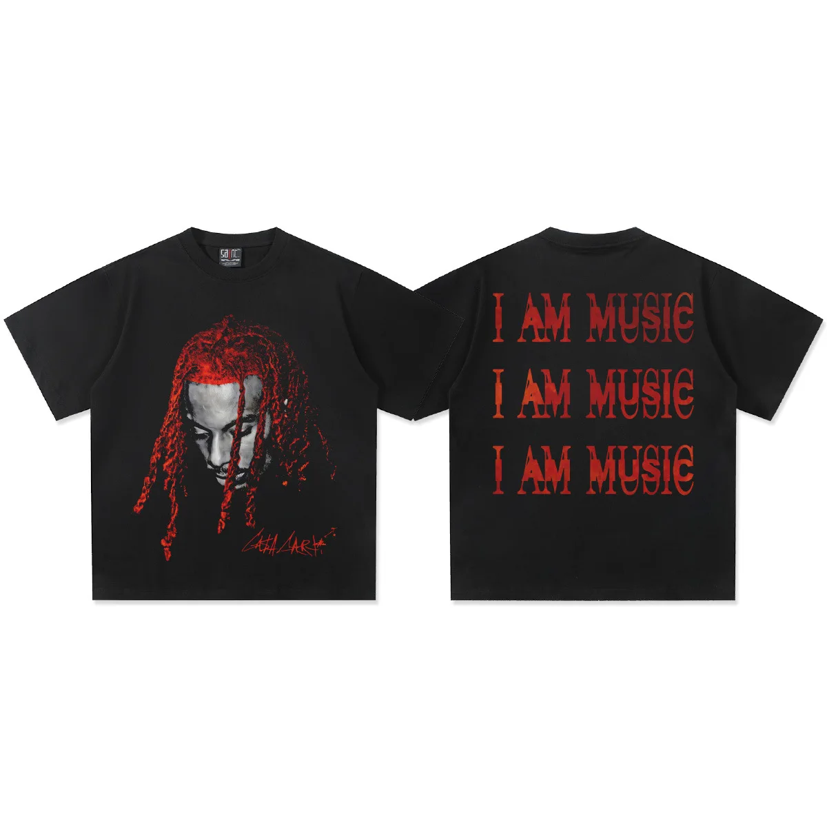 Playboi Carti I Am Music Double-Side Graphic T-Shirt Men Women Oversized Hip Hop Rapper Casual Cotton Short Sleeve Modern