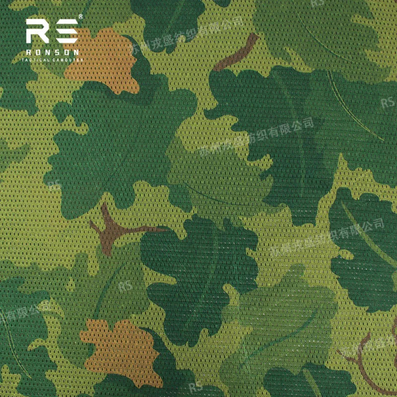 

Vietnam Mitchell Camouflage Double Sided Printed Mesh Fabric 120gsm Light Weight Knitted Luxury 100% Polyester Fabric Face Mask