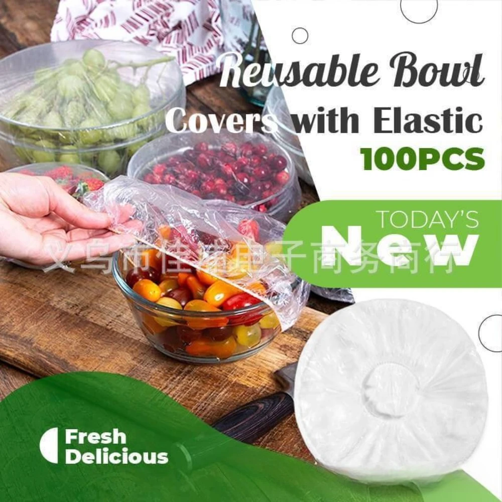 

100pcs Reusable Elastic Bowl Covers Food-grade Disposable Fresh-keeping Cover Multi-functional Dust-proof Sealing Cover Storage