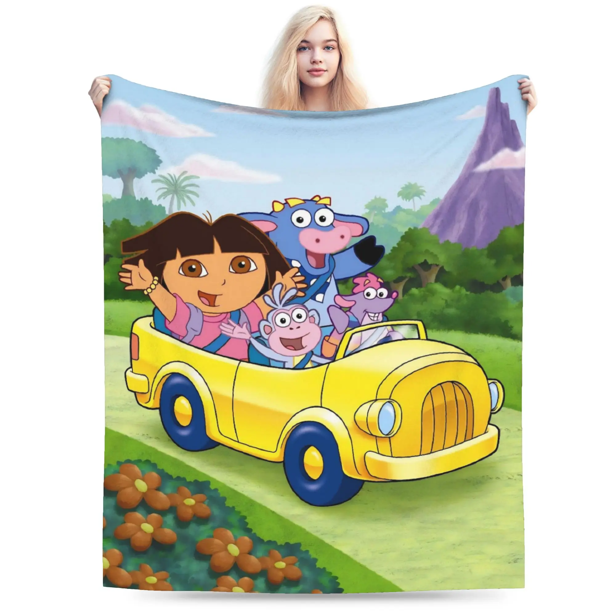 D-Doras The Explorers Throw Blanket for Couch  Fuzzy Soft Plush Blanket 50x60 Inches Multiple Sizes Bedspread for All Seasons