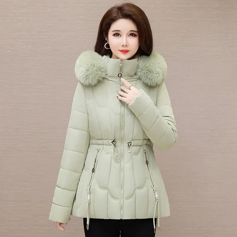 

Winter Parkas Big Fur Collar Hooded Down Cotton Jacket Women New Fashion High-Quality Warm Padded Clothes Ladies Overwear T1569