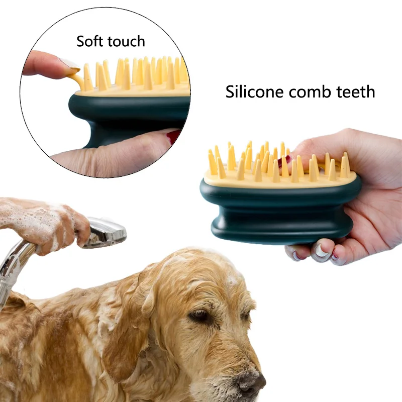 Deep Cleaning Long Hair Dog Brush Soft Massager Bathing Dogs Brush Clean Tools Shower Comb Grooming SPA Pet Supplies