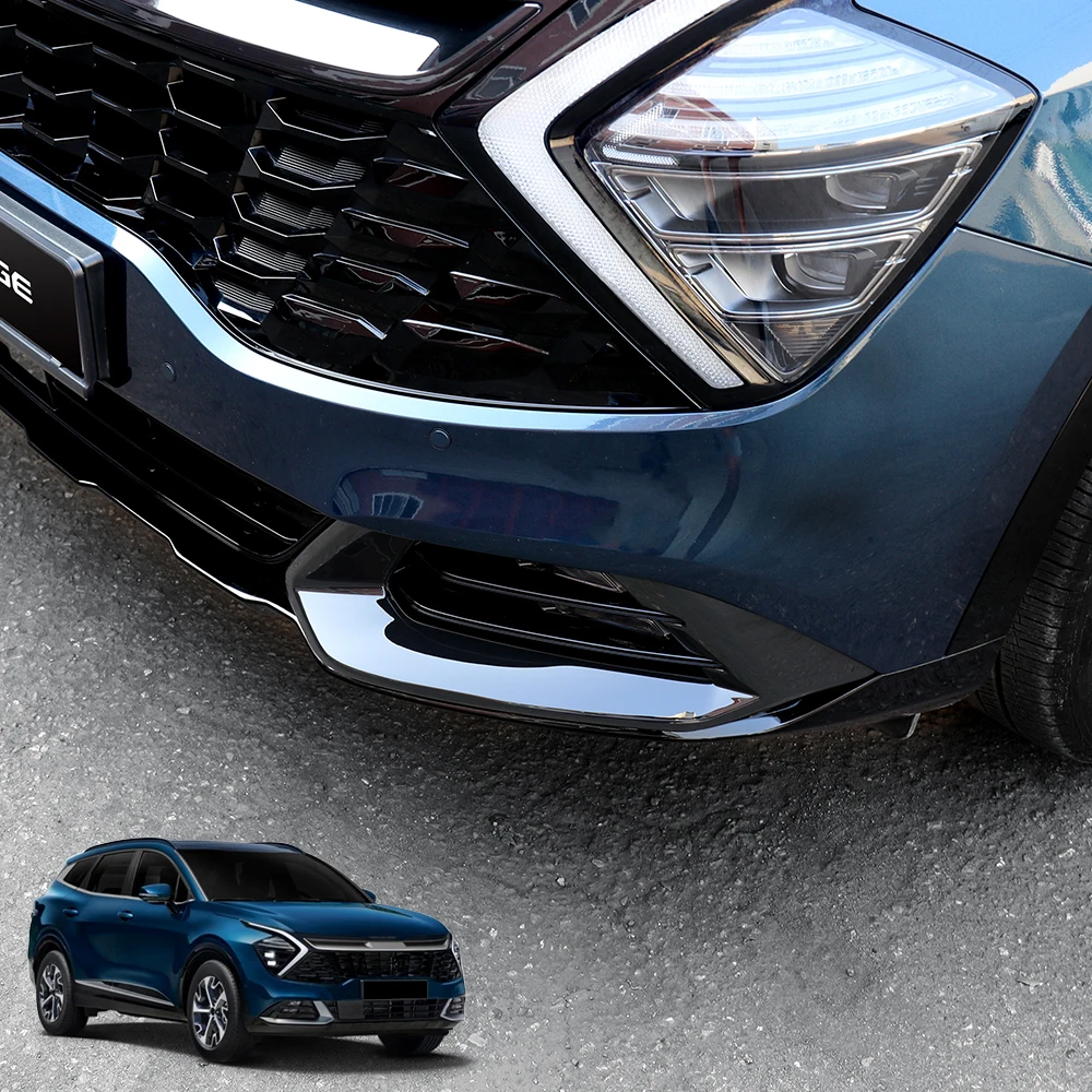 

For Tuning Kia Sportage NQ5 2023-2025 Bright Black Front Bumper Fog Light Lamp Frame Trim Cover Exterior Style