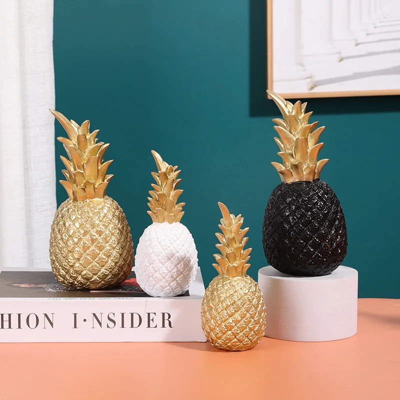 Modern Minimalist Pineapple Resin Ornament Home Decor for Bookshelf Wine Cabinet Desk
