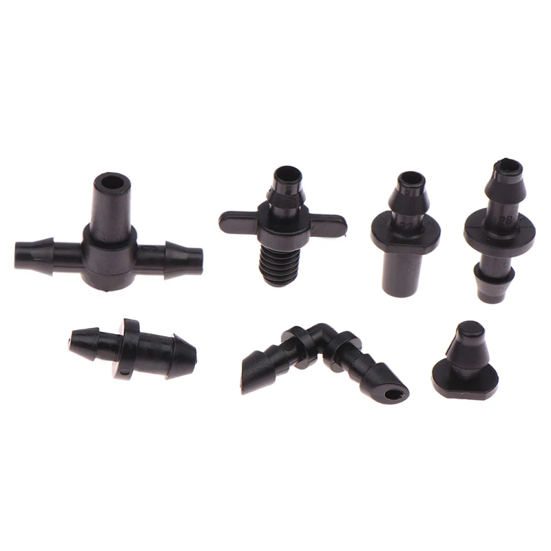 10Pcs 4/7 POM Hose Barb Connector End Cap Plug Automatic Drip Irrigation Connectors For Garden Watering System Water Pipe