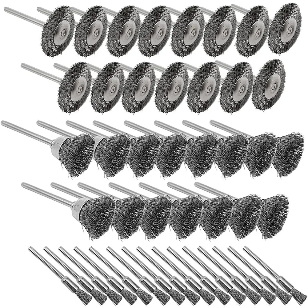 Wire Wheel Brush Set 45 Pcs/Set, Rotary Tool Accessories for Polishing and Cleaning