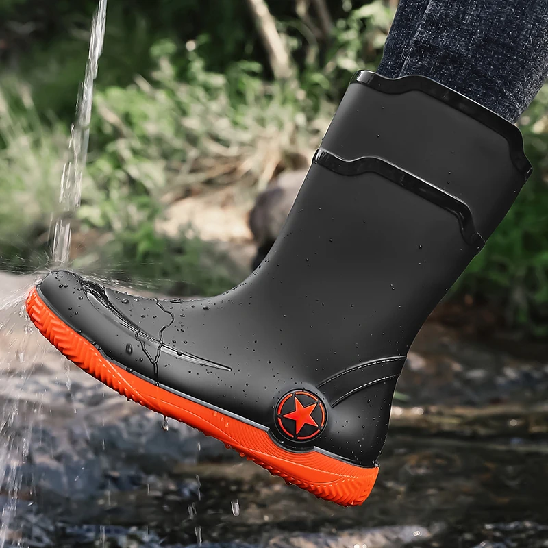 

Men's Rain Boots Casual Large Size Waterproof Short Shoes Men's Women's Casual Shoes Lightweight Fashion Comfort Footwear