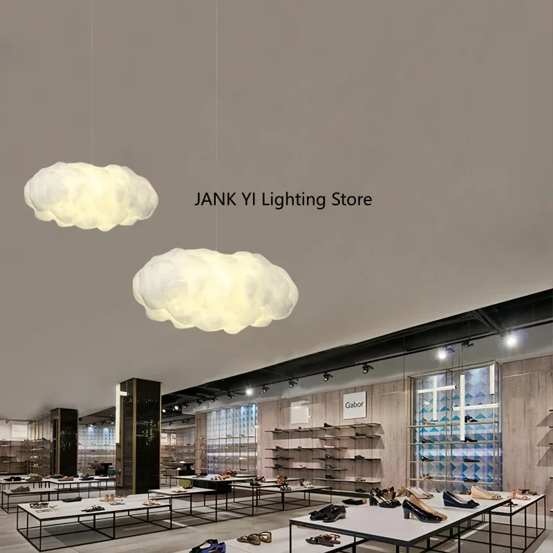Designer Simulation Cloud Pendant Light For Living Room Restaurant  Cotton Led Indoor Decor Lighting