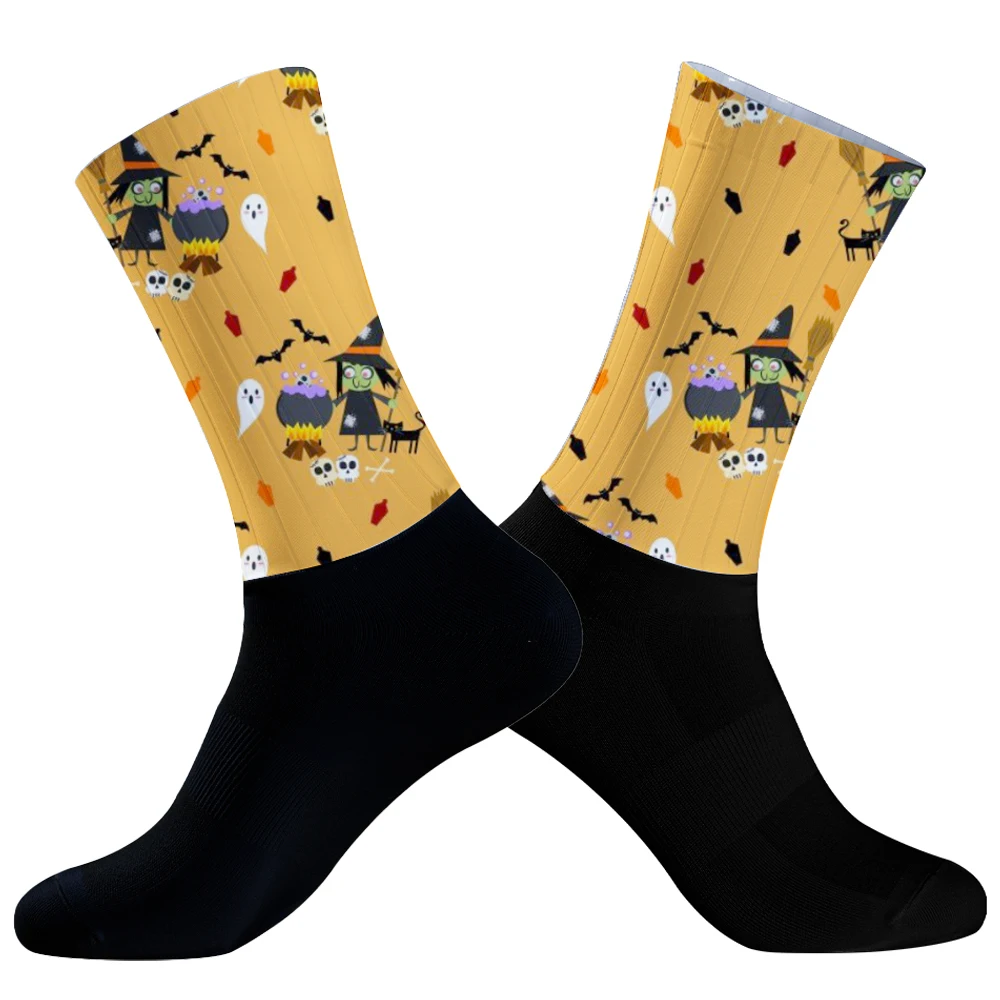 Männer und Frauen Halloween Rad socken rutsch feste atmungsaktive Fahrrads ocken Kompression Sports ocke Fahrrad flotte Renn socken