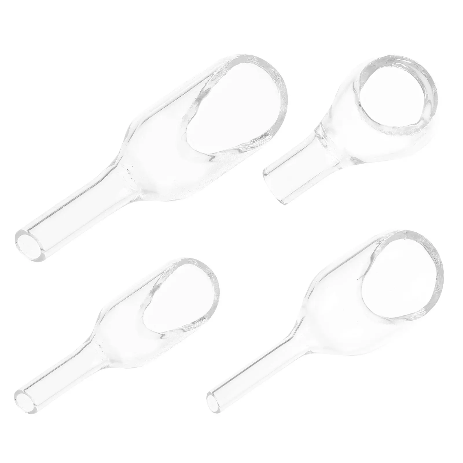 4Pcs Glass Weighing Funnels Set Clear Lab Weigh Boats Round Measuring Dish Sample Transfer Chemistry Laboratory Equipment