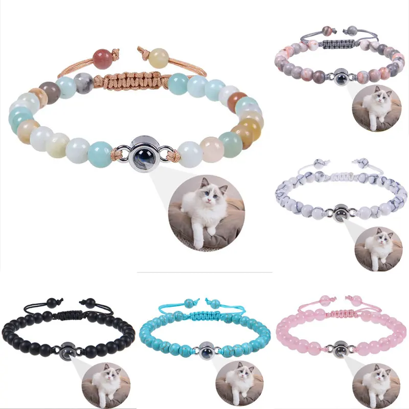 

Персонализированный браслет из нержавеющей стали для проекции фотографий домашних животных на заказ, портрет для домашних животных и кошек, фотографируйте свой пушистый друг в любое время